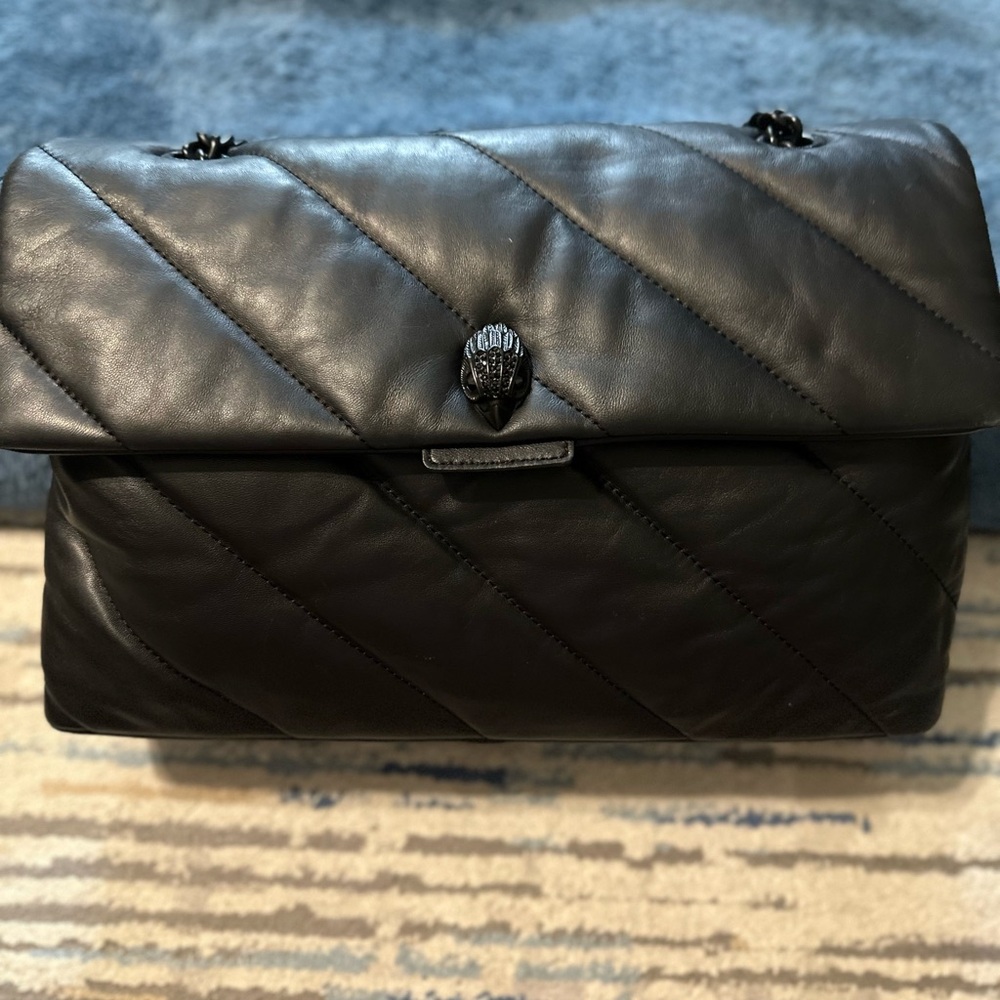 Kurt Geiger Elegant Black Quilted Leather Bag “The Kensington”